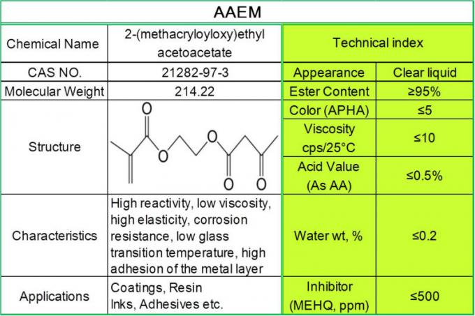 ACETOACETOXYETHYL 메타크리레이트 (AAEM) CAS 21282-97-3